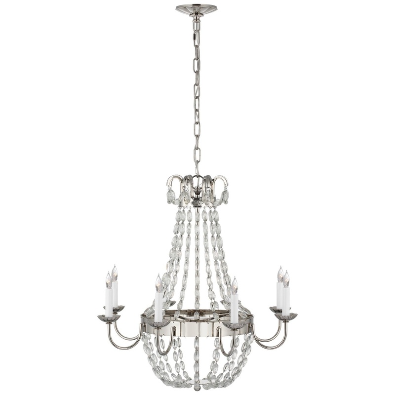Eight Light Chandelier from the Paris Flea Market Collection in Polished Nickel Finish by Visual Comfort Signature