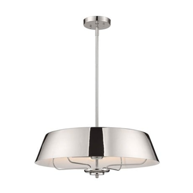 Four Light Pendant/Semi Flush Mount from the Luella Collection in Polished Nickel Finish by Kichler