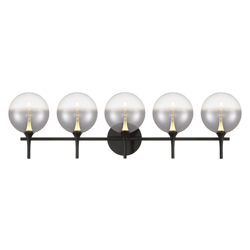 Iissa 5-Light Vanity Light Black Smoked Glass