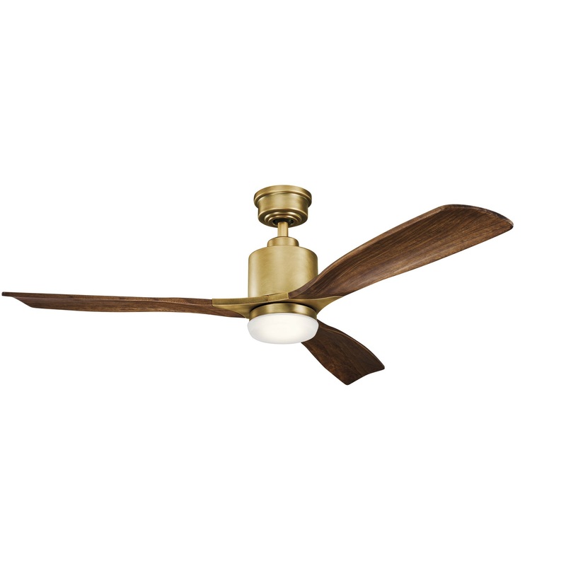 Kichler 300027NBR 52″ Ceiling Fan, Natural Brass