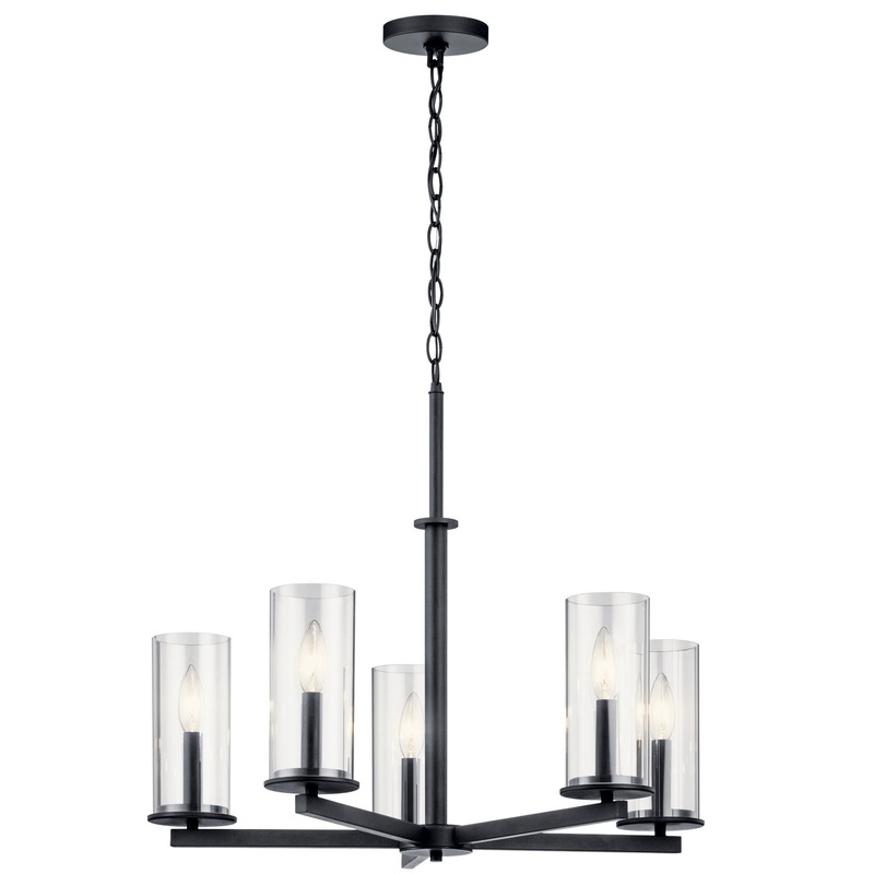 Kichler 43999BK Five Light Chandelier, Black