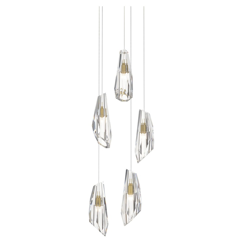 Luma 5-Light Pendant Modern Brass