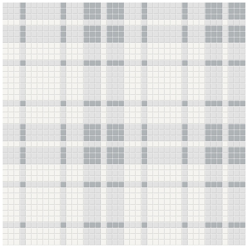 Soho Afternoon Blend Plaid Pattern Matte Porcelain Mosaics. 1 Sheet = 1.24 Sq. Ft.