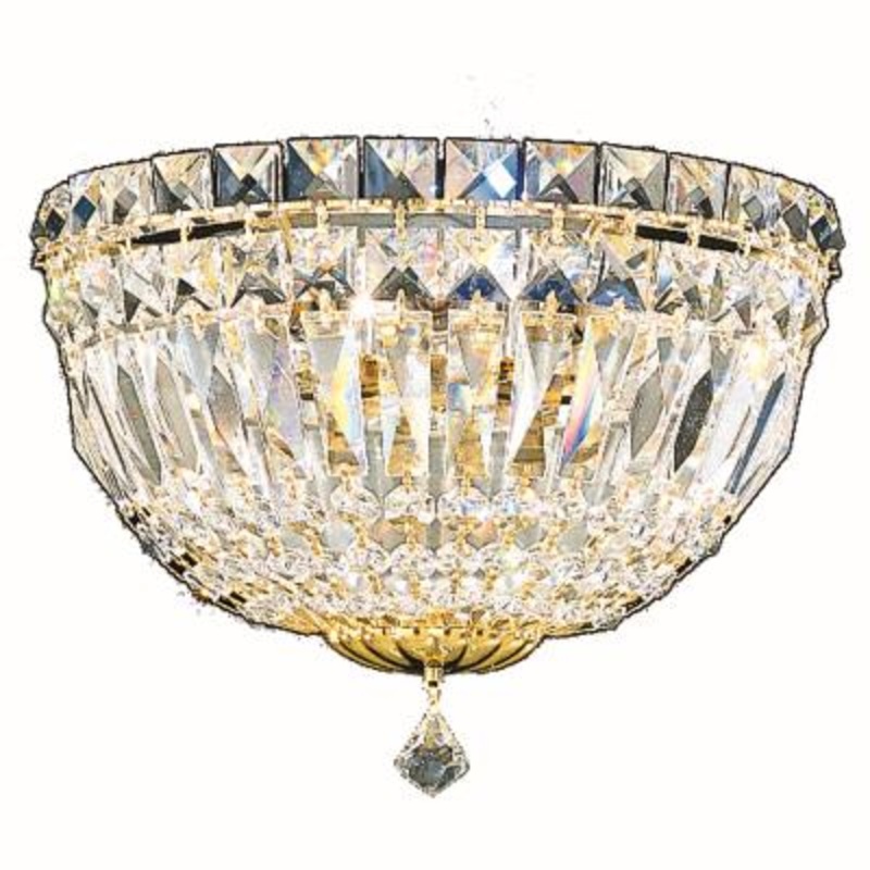 Three Light Wall Sconce from the Petit Crystal Deluxe Collection by Schonbek Gold Clear Heritage Crystal