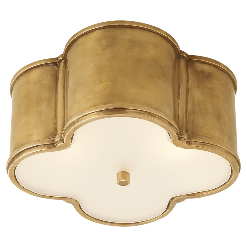 Two Light Flush Mount from the Basil Collection in Natural Brass Finish by Visual Comfort Signature