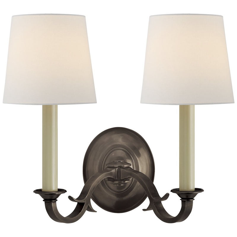 Two Light Wall Sconce from the Channing Collection in Bronze Finish by Visual Comfort Signature