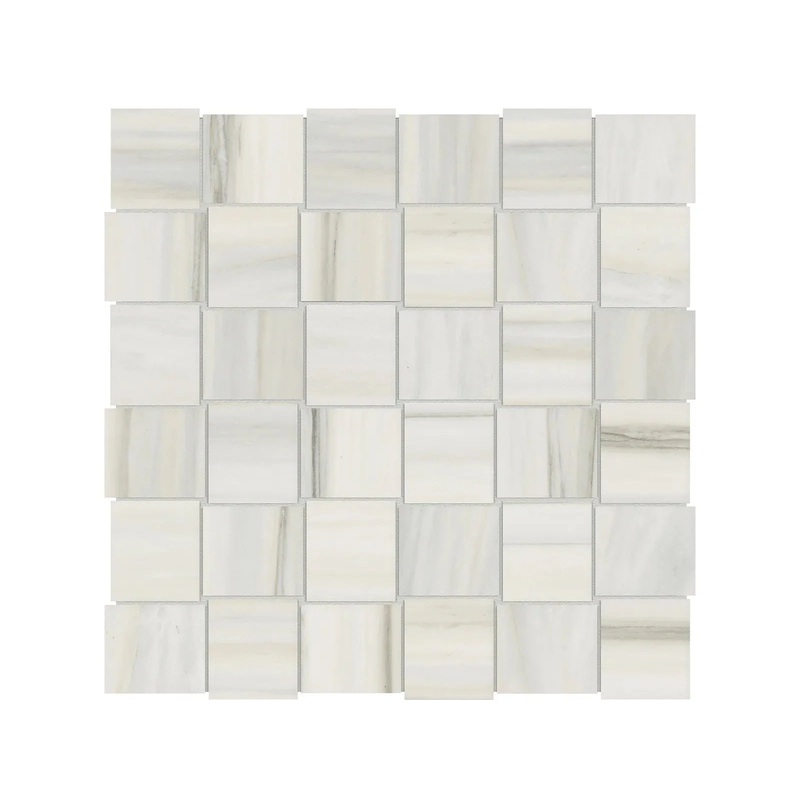 2″ x 2″ Basketweave Mayfair Zebrino Polished Porcelain Mosaics. 1 Sheet = .98 Sq. Ft. 2″ x