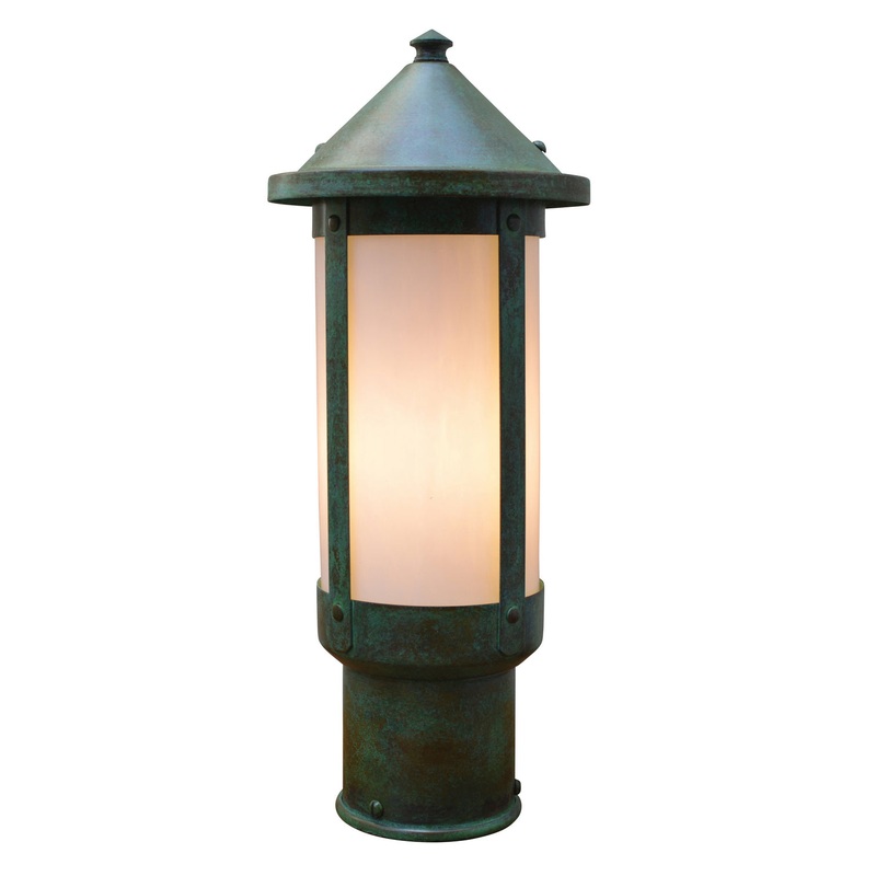 Arroyo BP-6LWO-VP Berkeley One Light Post Mount Verdigris Patina