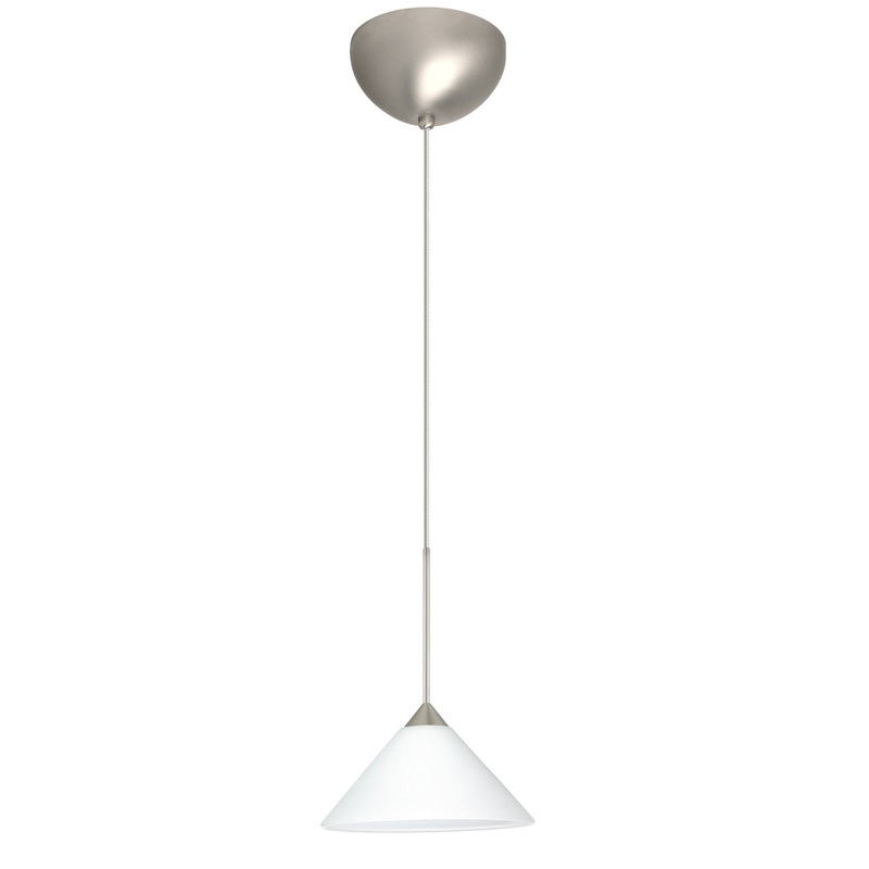 Besa 1XC-117607-LED-SN Kona One Light Pendant Satin Nickel
