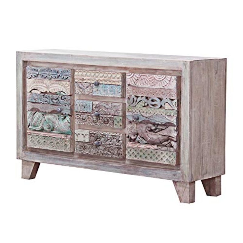 Casa Moro | Cassettiera indiana Azara 150x40x90 cm (L/I) in Shabby Chic Design | cassettiera stretta in vero legno di mango | Una credenza per una vita semplicemente bella | CAC555280