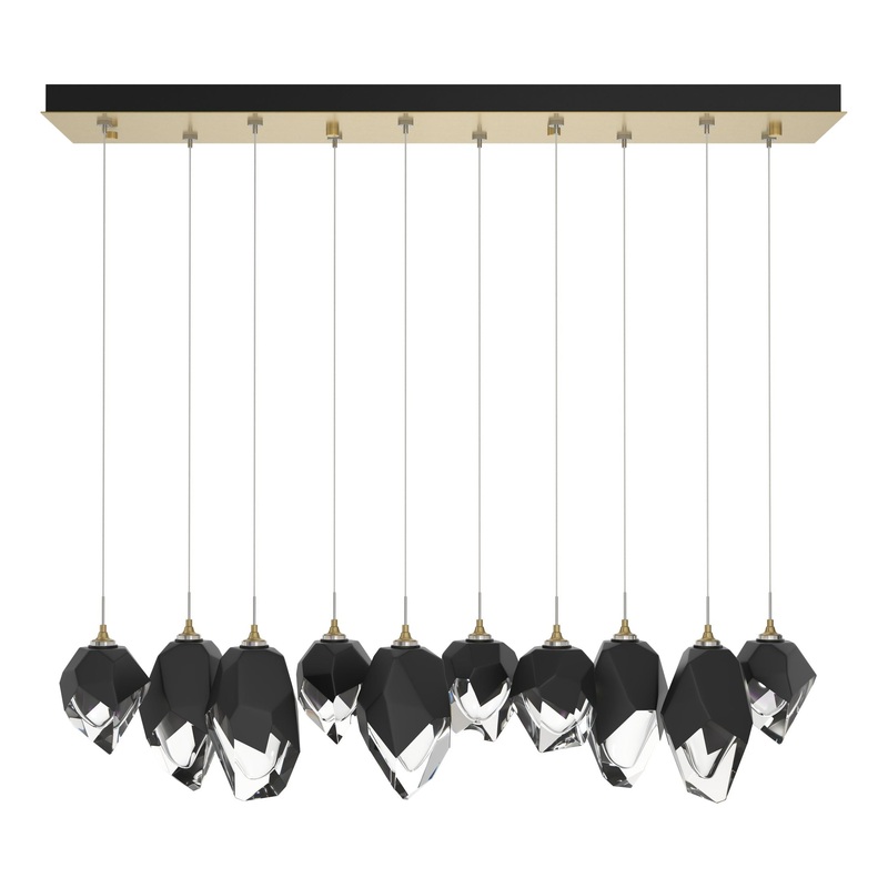 Chrysalis 10-Light Mixed Crystal Pendant Modern Brass Black Crystal (BP)