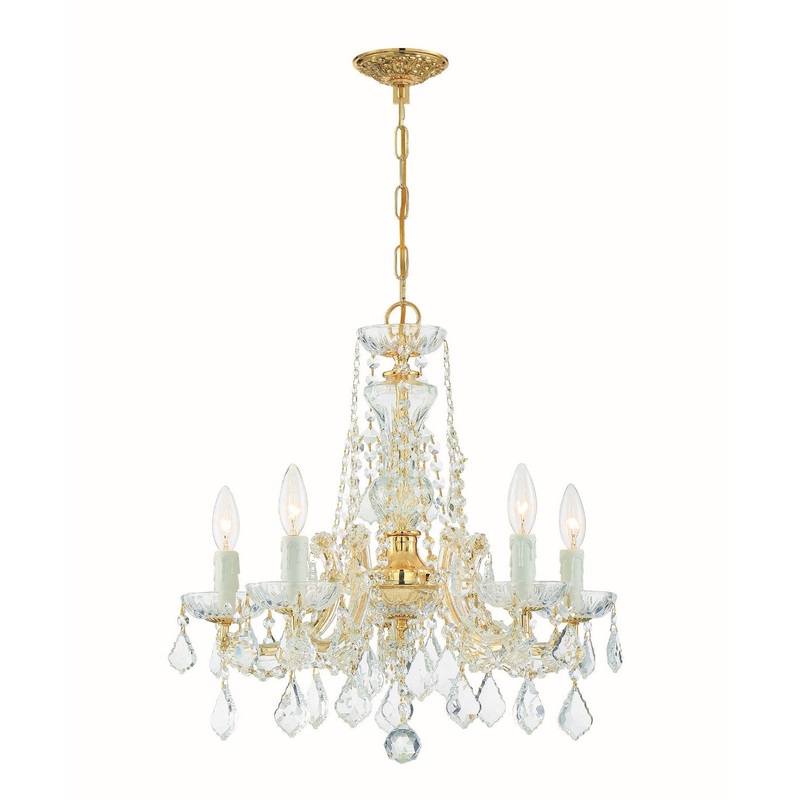 Crystorama 4476-GD-CL-MWP Maria Theresa Five Light Mini Chandelier Gold