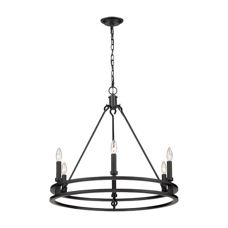 Dennison 6-Light Chandelier Matte Black