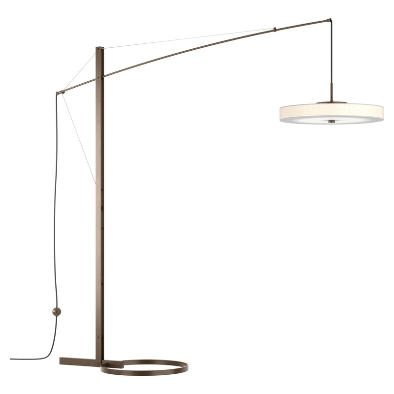 Disq Arc LED Floor Lamp Bronze Spun Frost (SH)