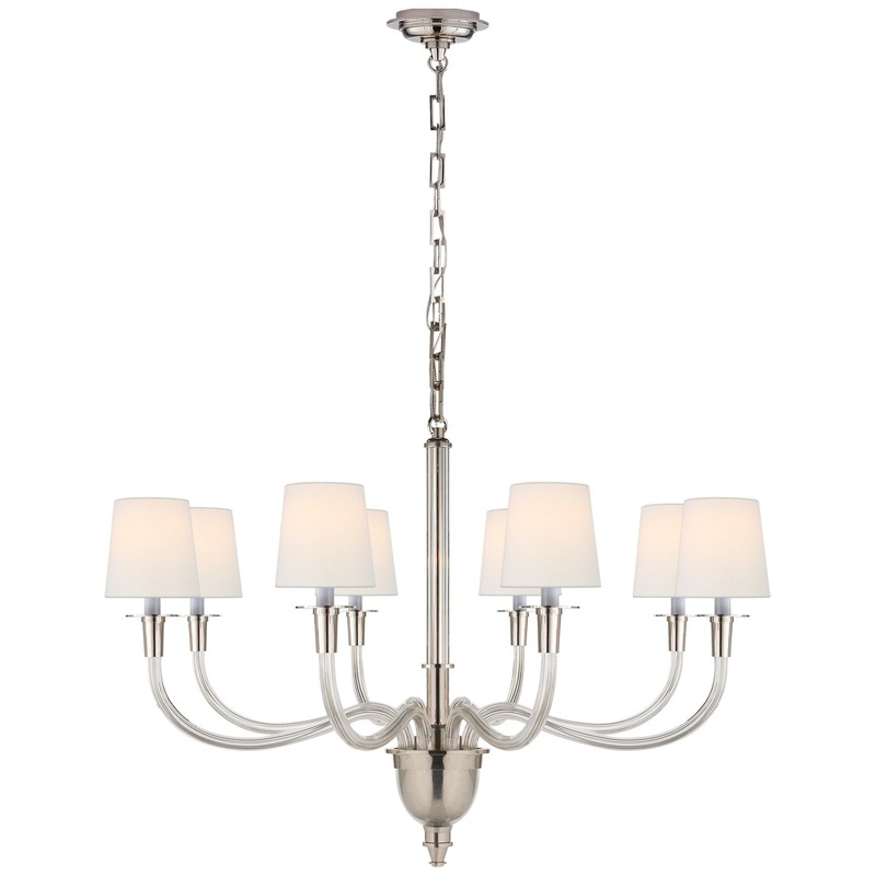 Eight Light Chandelier from the Vivian Collection in Polished Nickel Finish by Visual Comfort Signature