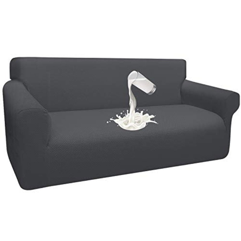 Granbest Copridivano Spessa Copridivano Elasticizzato Impermeabile Copripoltrona Divano Protector Mobili Coperture Tessuto Jaquard Lavabile(3 Posto,Grigio)