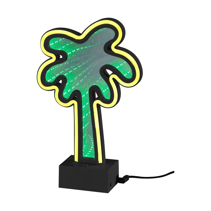 Infinity Neon Palm Tree Table/Wall Lamp Black