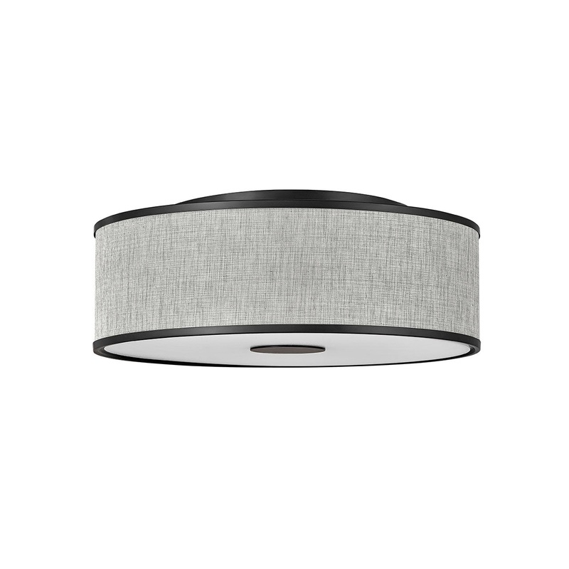 LED Foyer Pendant from the Halo Heathered Gray Collection in Black Finish by Hinkley