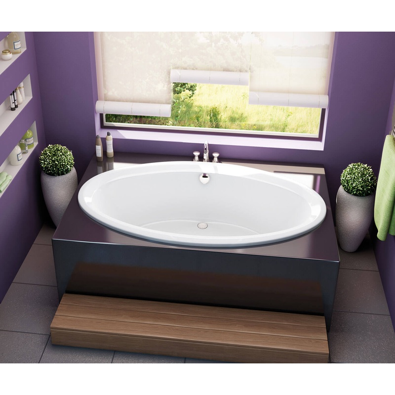 MAAX 100028-097-001-000 Tympani 72 x 42 Acrylic Drop-in Center Drain Combined Whirlpool & Aeroeffect Bathtub in White