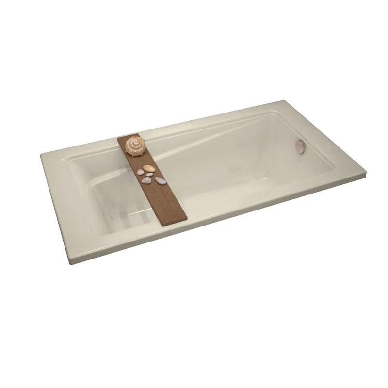 MAAX 106250-097-004 Exhibit 6042 Acrylic Drop-in End Drain Combined Whirlpool & Aeroeffect Bathtub in Bone
