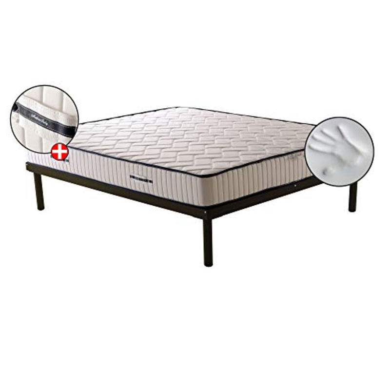 Materasso DETRAIBILE FISCALMENTE, ALTO 19.5 Cm in Memory, tessuto Soft Alta resistenza Ortopedico, COMPLETAMENTE Antiacaro X ogni rete, MEMORY SPORT, singolo 110×190