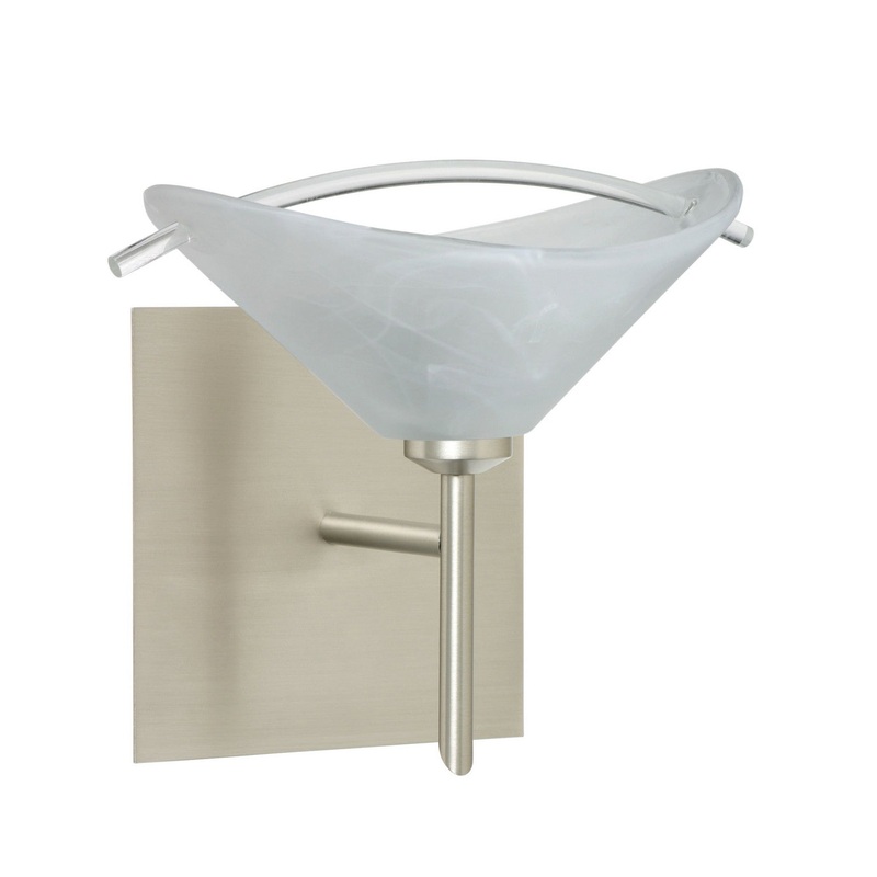 One Light Wall Sconce from the Hoppi Collection in Satin Nickel Finish by Besa