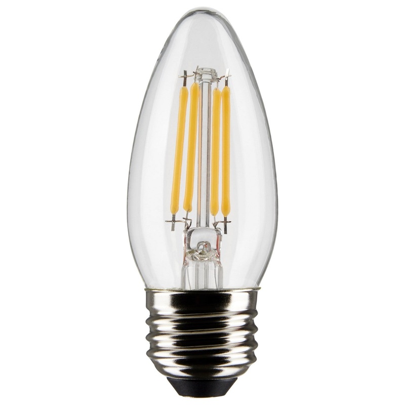 5.5 Watt B11 LED – Clear – Medium Base – 5000K – 120 Volt – 2-Pack Light Bulb by Satco