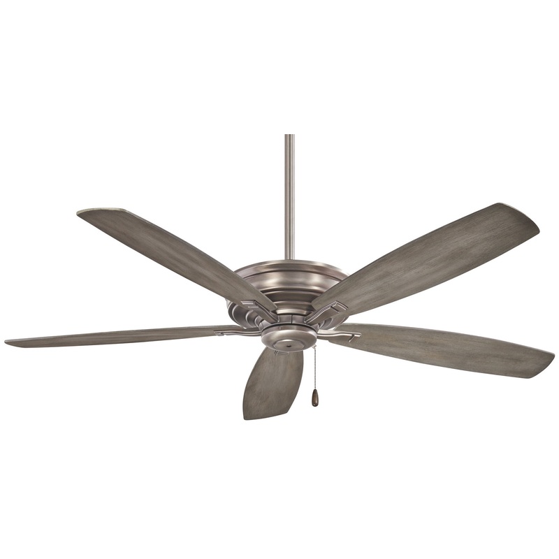52″ 5-blade Kafe 52″ Ceiling Fan by Minka Aire (Dry Rated) Burnished Nickel/Seashore Grey