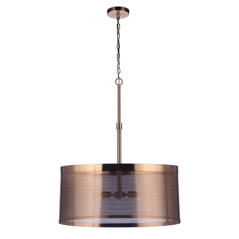 Craftmade 58994-SB Mesh Four Light Pendant Satin Brass