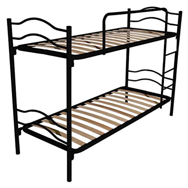 DOLCI SOGNI Letto a Castello per Adulti e Bambini 205×80 cm, Nero, Altezza 150 cm, Letti a Castello con 2 Rete Letto Singolo 80×190, Scomponibile in 2 Letti Singoli