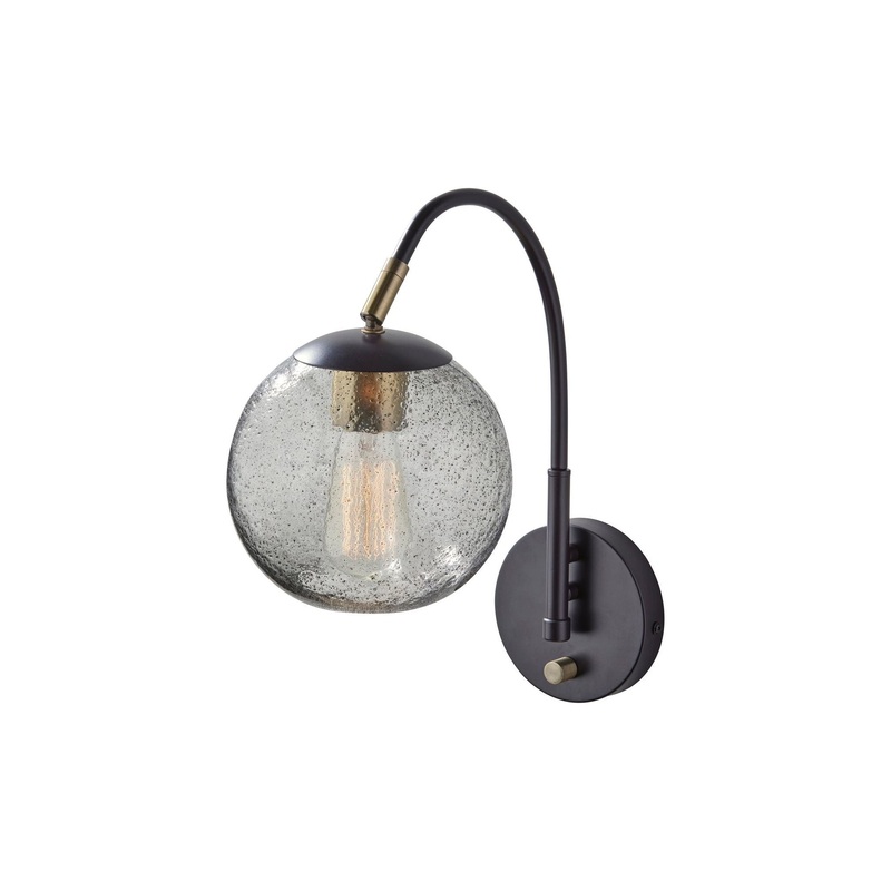 Edie Wall Lamp Dark Bronze with Brass Accents