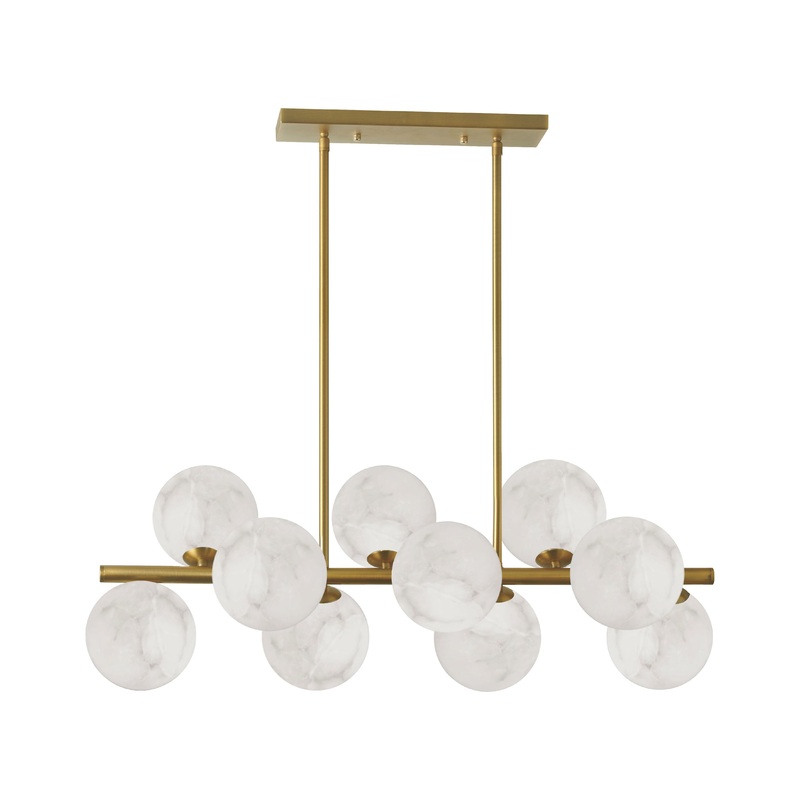 Giovanna 10-Light Horizontal Pendant Aged Brass