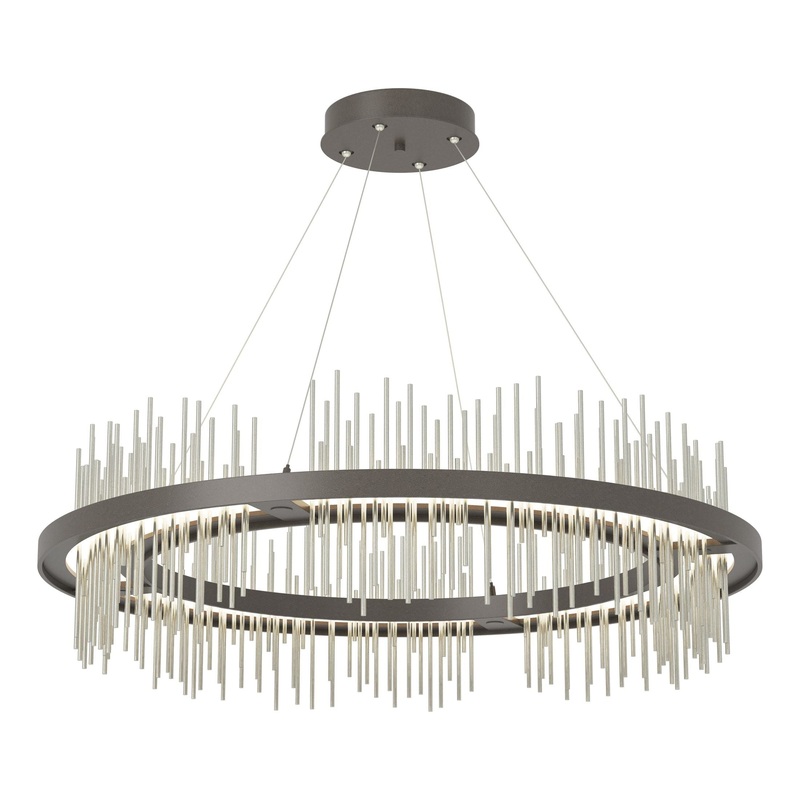 Gossamer Circular LED Pendant Dark Smoke Sterling