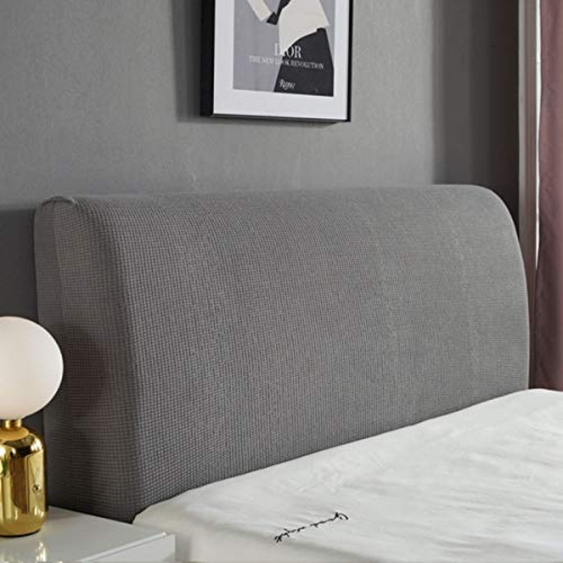 HDGZ Fodera Elastica Protezione Copertura per Testiera per Letto Copertura per Testiera per Letto Fodera Elastica Protezione per Decorazione Camera Letto (Color : Light Gray, Size : 1.8m)