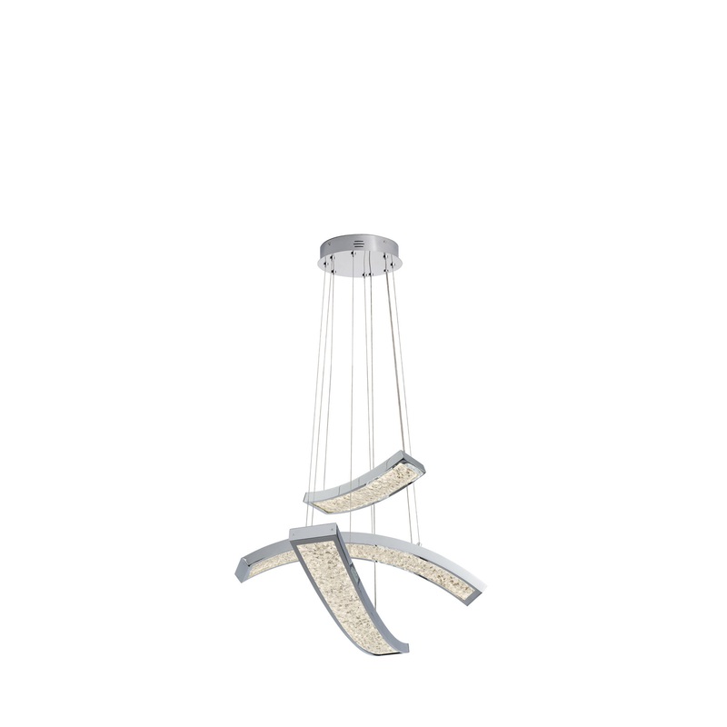 LED Pendant from the Crushed Ice Collection in Chrome Finish by Kichler