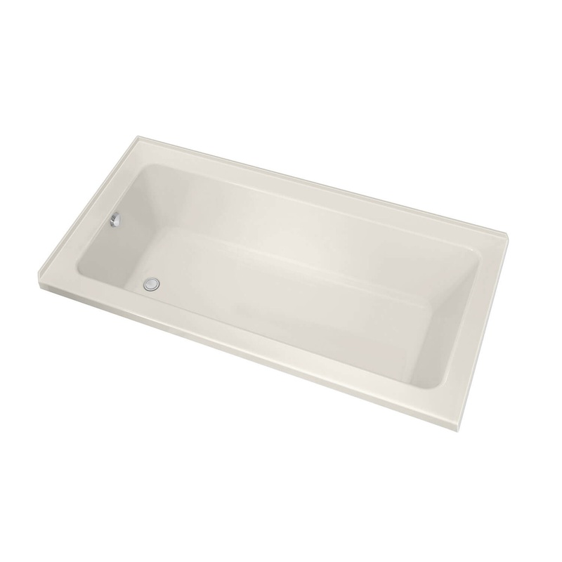 MAAX 106199-L-003-007 Pose Acrylic Corner Left Left-Hand Drain Whirlpool Bathtub in Biscuit