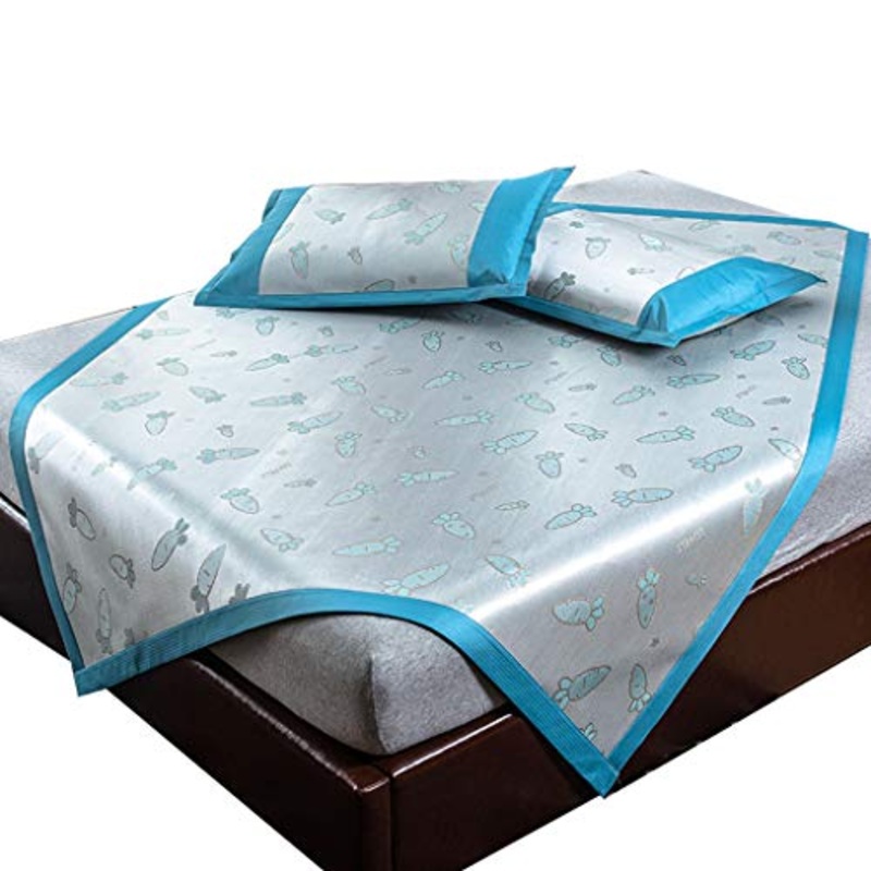 Materassino in Seta di Ghiaccio, 600D Ice Silk e 3D Maglia Traspirante, Rinfrescante e Confortevole Letto Matrimoniale, Lavabile (Color : E, Size : 1.21.95m)