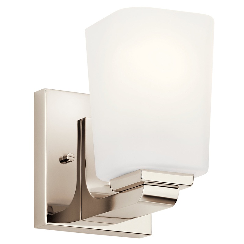 One Light Wall Sconce from the Roehm Collection in Polished Nickel Finish by Kichler