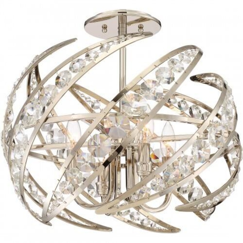 Quoizel PCCN1718PK Crescent Semi flush mount 4 lights polished nicke Semi-Flush Mount