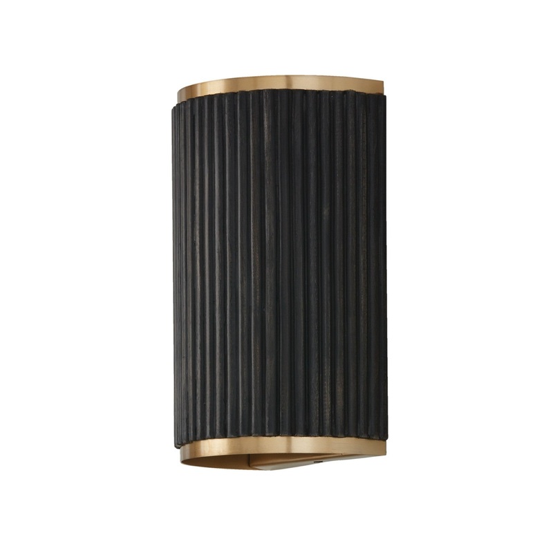Two Light Wall Sconce from the Donovan Collection in Black Stain and Matte Brass Finish by Capital Lighting