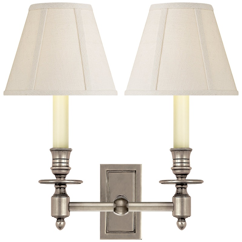 Two Light Wall Sconce from the French Library Collection in Antique Nickel Finish by Visual Comfort Signature