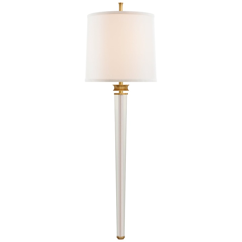 Two Light Wall Sconce from the Lyra Collection in Hand-Rubbed Antique Brass And Crystal Finish by Visual Comfort Signature