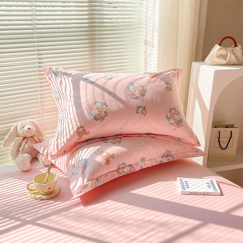 Yu Beauty – Pink 100% Cotton Pillowcase Set (Pack of 2) – Breathable Standard Size 48x74cm Pure Cotton Pillow Covers