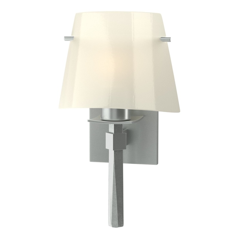 Beacon Hall Half Cone Glass Sconce Vintage Platinum Ivory Art Glass (CC)