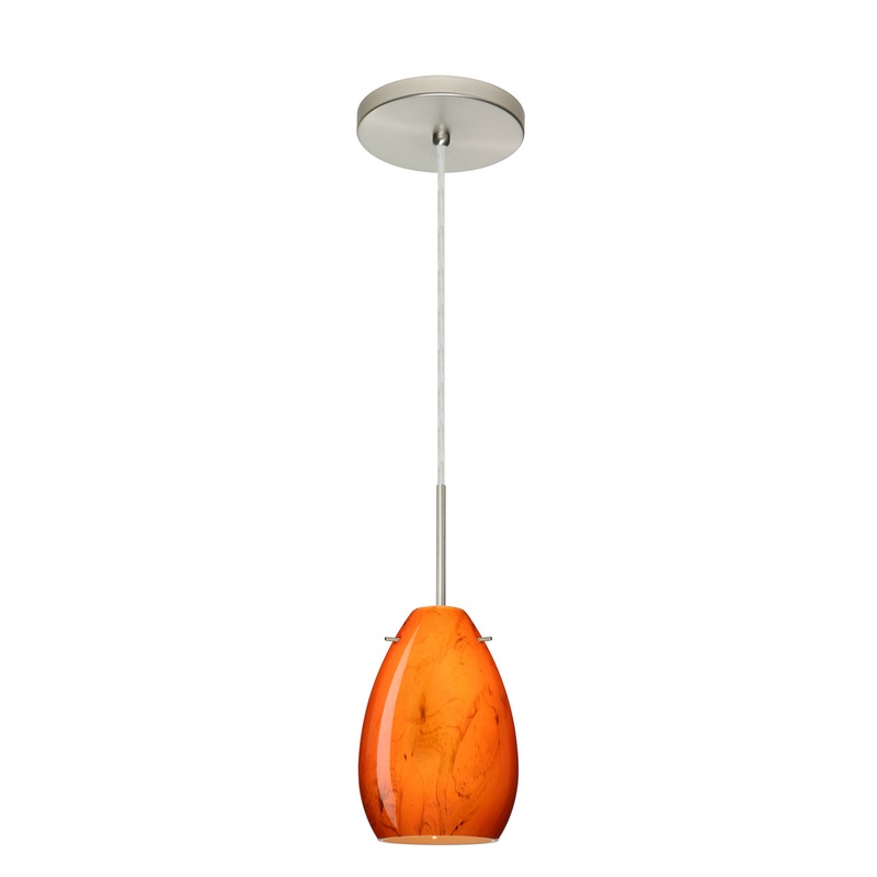 Besa 1BT-1713HB-HAL-SN Pera One Light Pendant Satin Nickel (Discontinued)