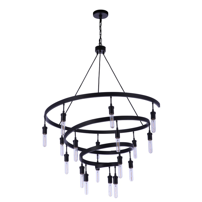 Craftmade 55418-FB Tranquil 18 Light Chandelier Flat Black