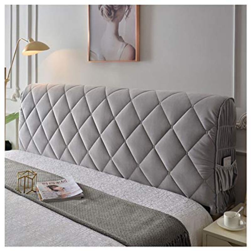 HDGZ Copri Testata Letto Elastico all-Inclusive Coperchio Testata Letto Elastica Lavabile Protezione Copertura per Letto Fodera Protezione (Color : Gray, Size : 2.2m)