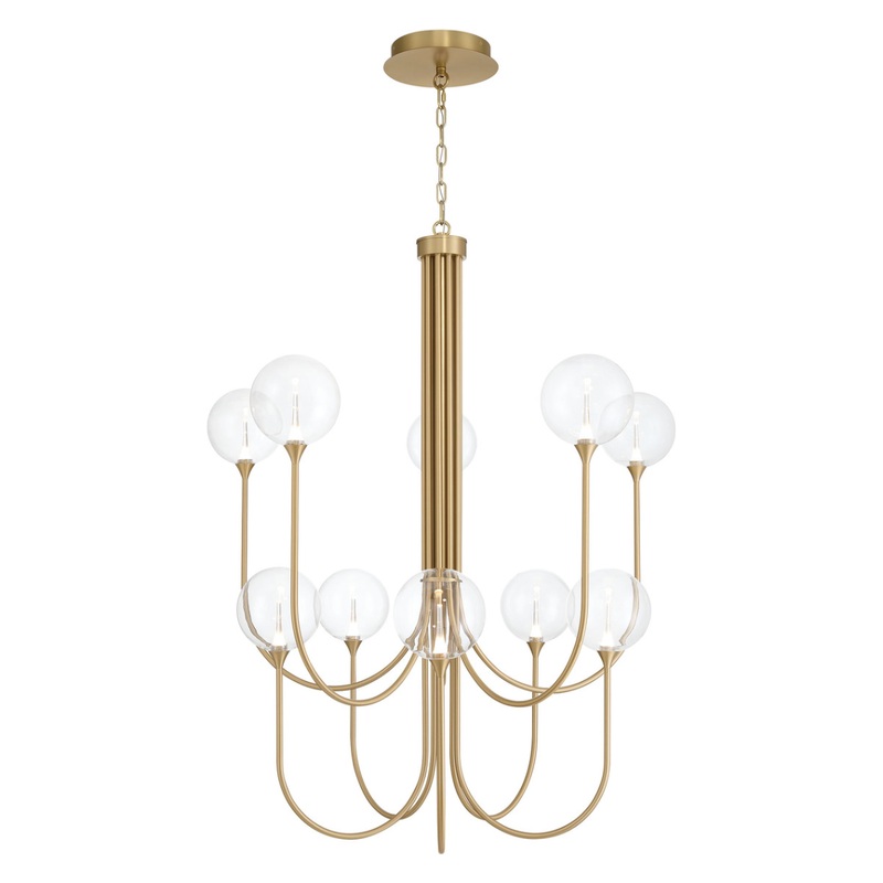Iissa 10-Light 40″ Chandelier Gold Clear Glass
