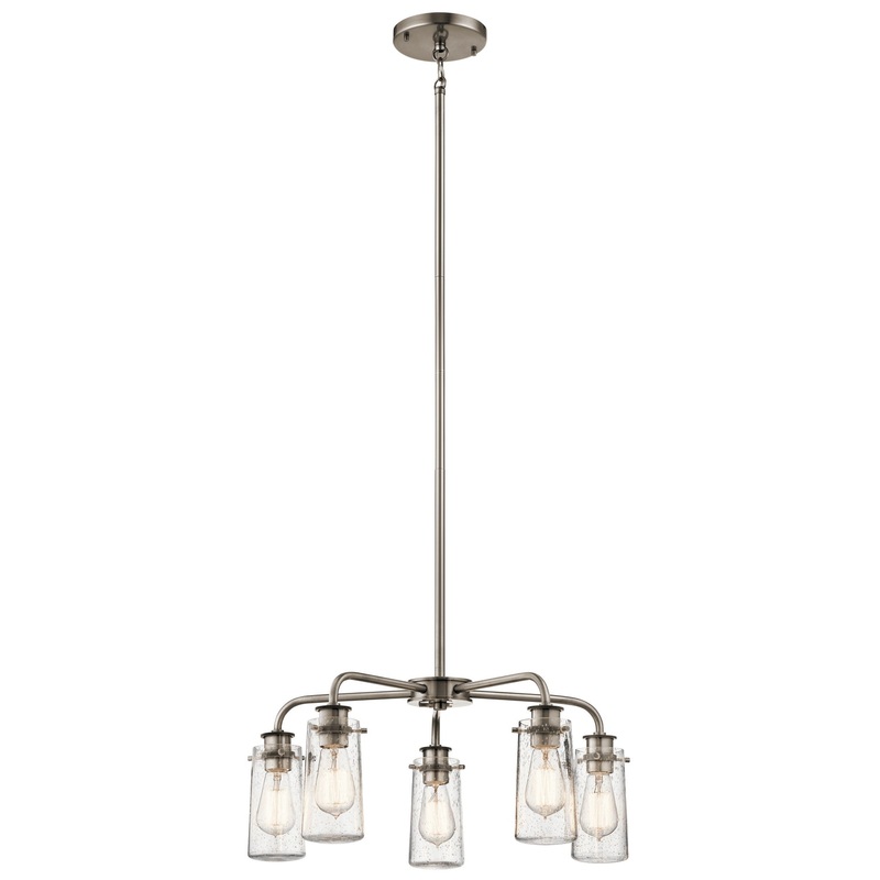 Kichler 43058CLP Five Light Chandelier, Classic Pewter