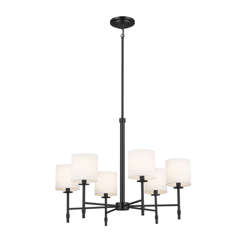 Kichler 52500BK Six Light Chandelier, Black